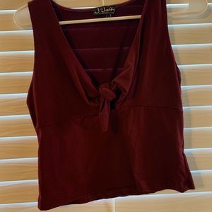 Burgundy crop top with tie